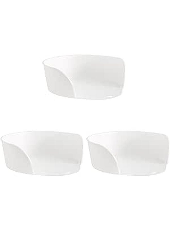 3Pcs White Side Dish Plate Food Organizer Convenient Serving Plates - Image 1
