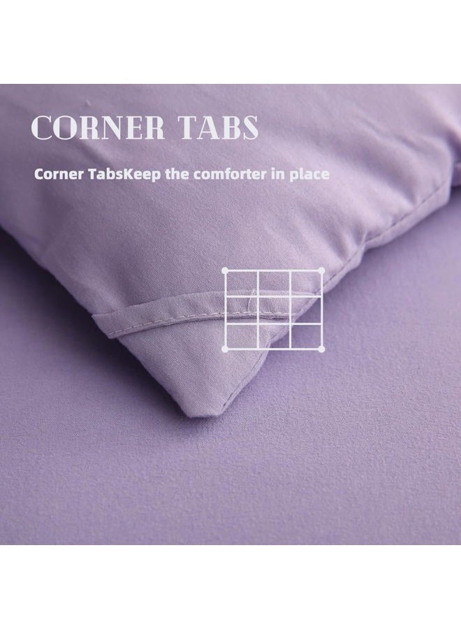 DOWNCOOL Comforters Twin Size, Duvet Insert, Light Purple All Season Duvet, Lightweight Quilt, Down Alternative Hotel Comforter with Corner Tabs (Light Purple, Twin 64x88 Inches) - Image 3