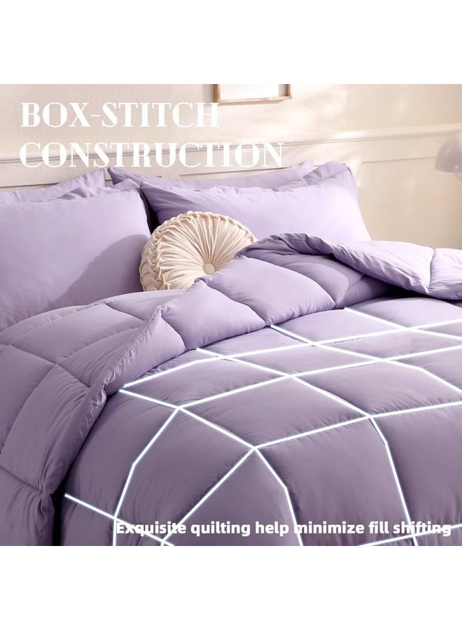 DOWNCOOL Comforters Twin Size, Duvet Insert, Light Purple All Season Duvet, Lightweight Quilt, Down Alternative Hotel Comforter with Corner Tabs (Light Purple, Twin 64x88 Inches) - Image 4