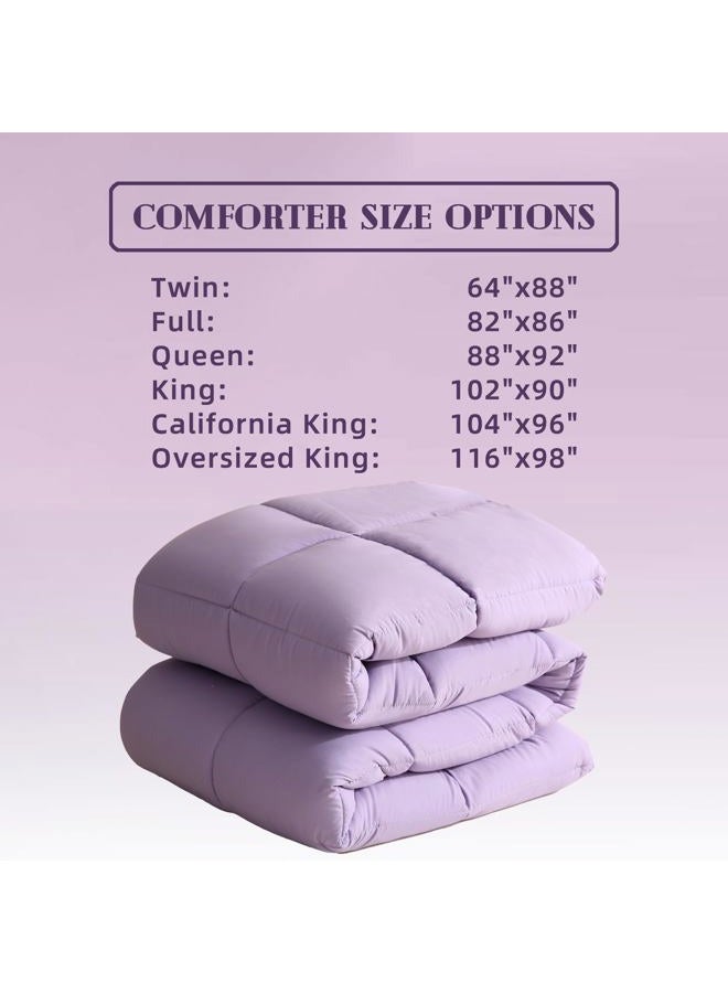 DOWNCOOL Comforters Twin Size, Duvet Insert, Light Purple All Season Duvet, Lightweight Quilt, Down Alternative Hotel Comforter with Corner Tabs (Light Purple, Twin 64x88 Inches) - Image 5