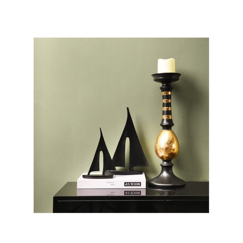SOLARAE 2 Pack Modern Sculpture Home Decor Sailboat Decoration Figurine Sailboat Gift Black - Image 3