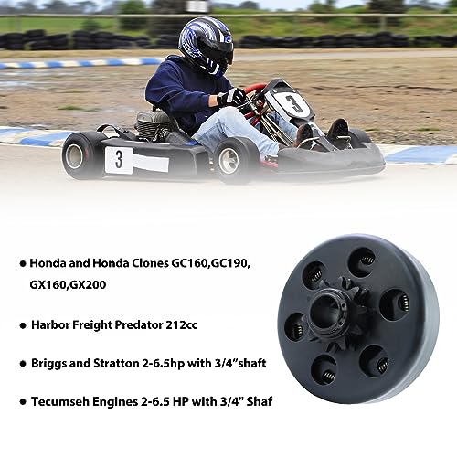 KIKITE Go Kart Clutch 3/4" Bore 10 Tooth For 40/41/420 Chain, Minibike Chain Centrifugal Clutch 10T Fit 6.5HP - Image 2