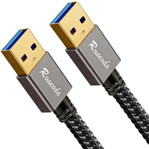 Ruaeoda USB to USB Cable 1.5 ft, USB 3.0 Male to Male Type A to Type A Double Sided USB Cord for Data Transfer Compatible with Hard Drive, Laptop, DVD Player, TV, USB 3.0 Hub, Monitor and More - Image 1