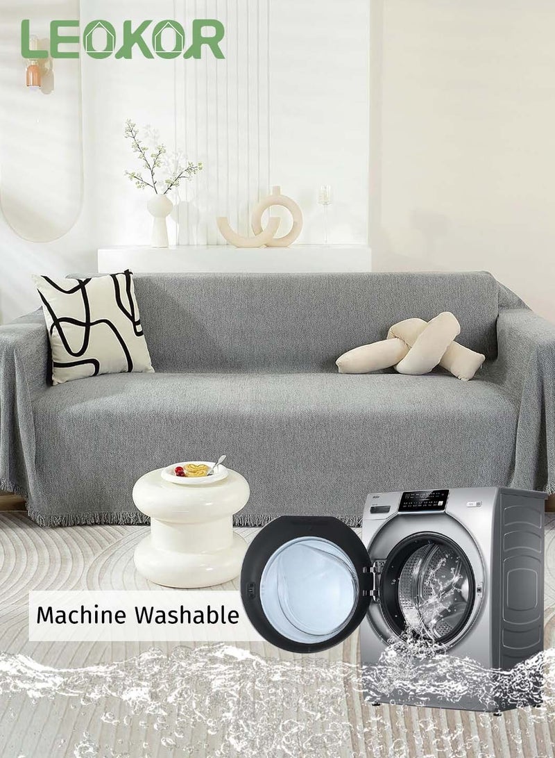 LEOKOR 3 Seat Oversized Chenille Durable Sofa Cover Soft Four Seasons Universal Sofa Cover All-Inclusive Sofa Cover Furniture Cover 180*300 CM - Image 5