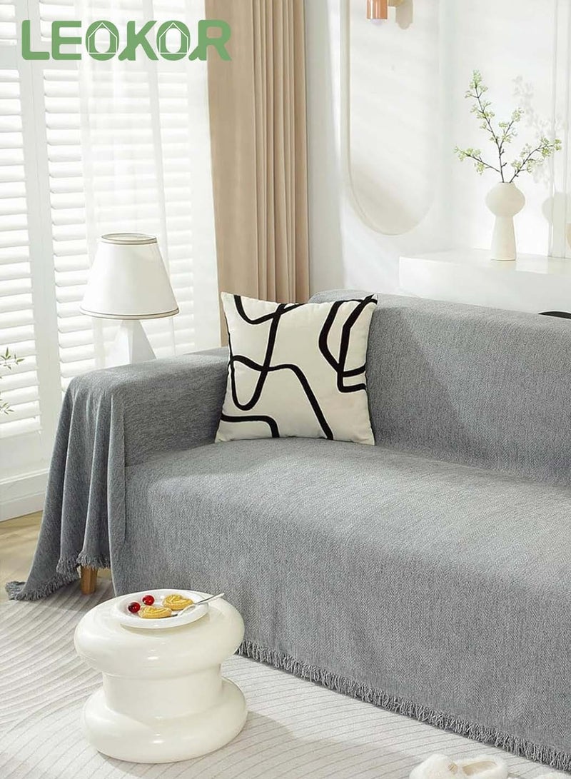 LEOKOR 3 Seat Oversized Chenille Durable Sofa Cover Soft Four Seasons Universal Sofa Cover All-Inclusive Sofa Cover Furniture Cover 180*300 CM - Image 2