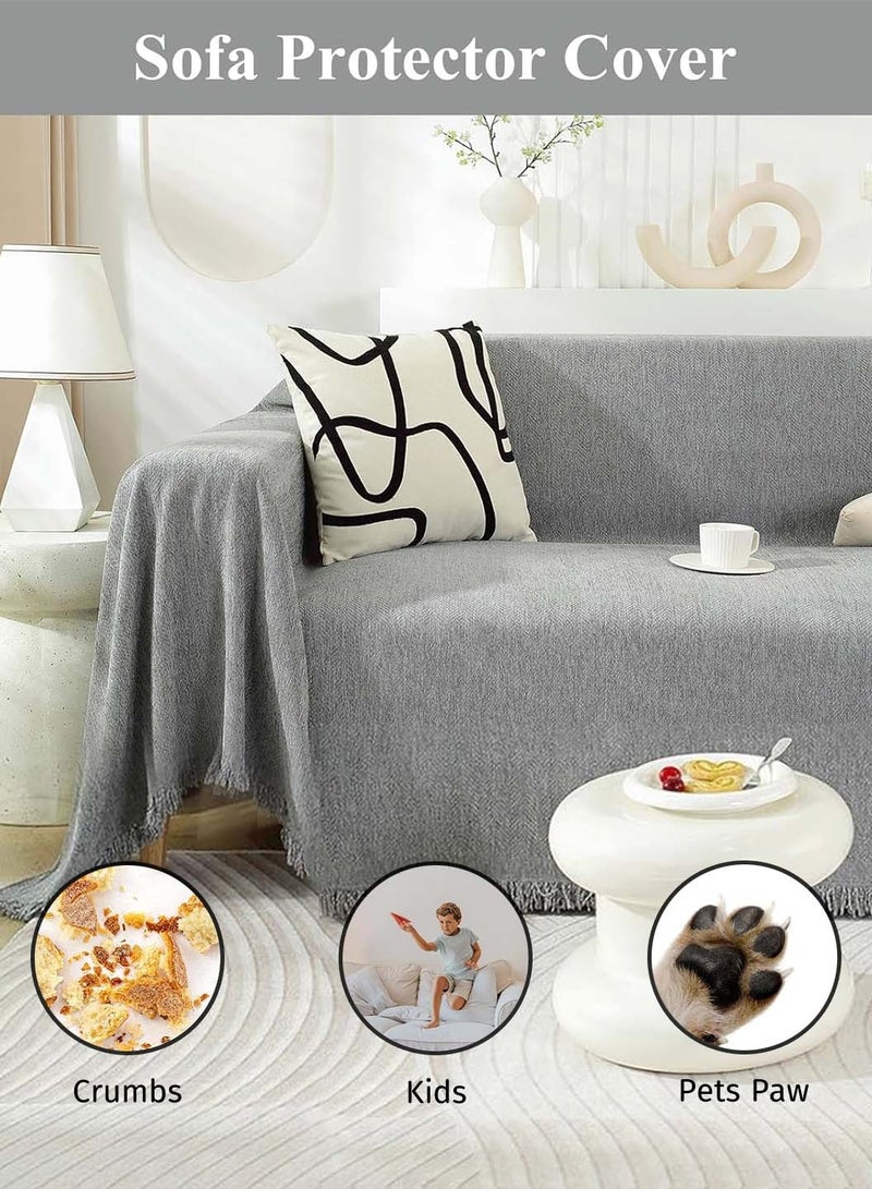 LEOKOR 3 Seat Oversized Chenille Durable Sofa Cover Soft Four Seasons Universal Sofa Cover All-Inclusive Sofa Cover Furniture Cover 180*300 CM - Image 3