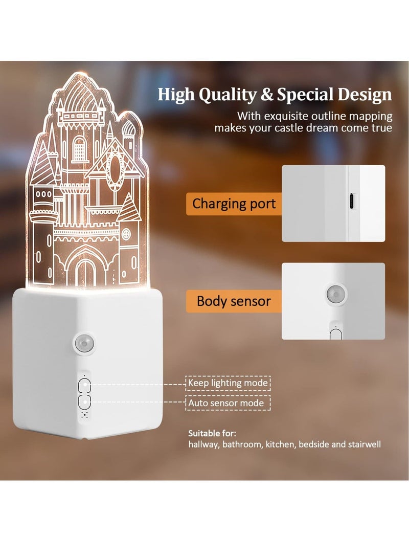 Excefore أضواء ليلية استشعار الحركة، أضواء ليلية ذكية LED قابلة لإعادة الشحن عبر USB، ضوء ناعم داخلي متصل بالحائط، ضوء ليلي قابل لتعديل السطوع للمنزل، غرفة النوم، الممر، غرفة الأطفال، الحمام - Image 5