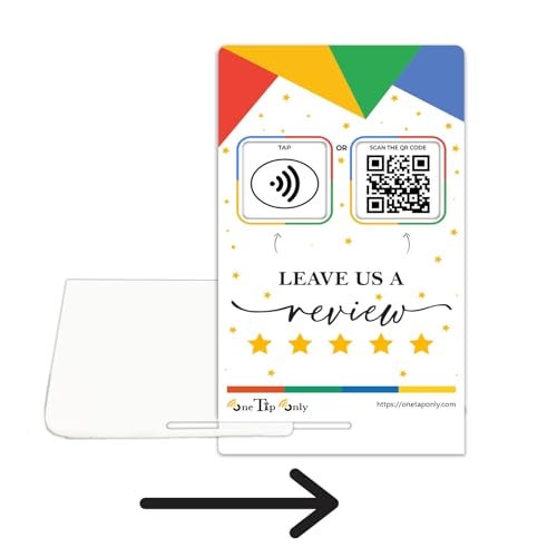 One Tap Only NFC Review Tap Stand – Smart Social Media & Business Card Alternative – NFC Tag & QR Code – Compatible with Google Review System, for All Smart Phones – Boost SEO, Engagement & Visibility (1 Stand) - Image 4