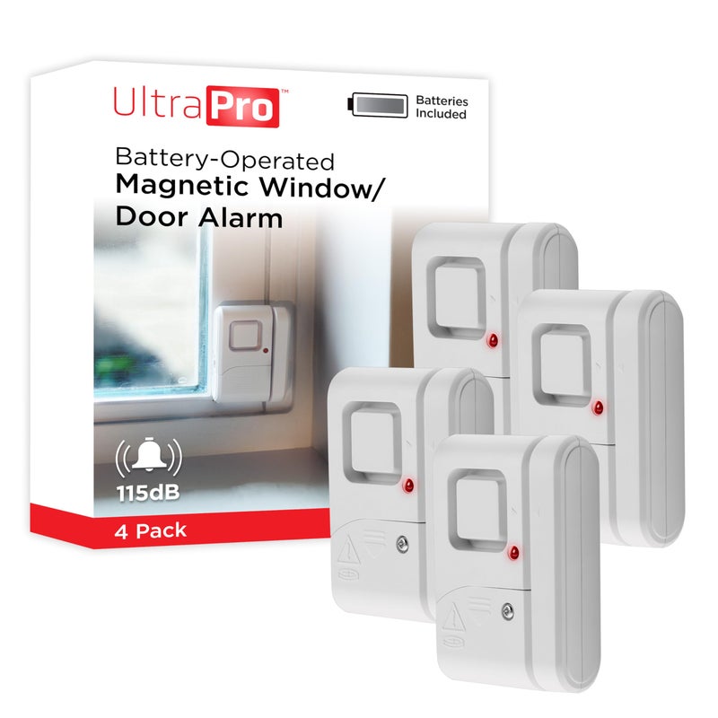 UltraPro Personal Security Window and Door Alarm 4 Pack DIY Protection Burglar Alert Wireless ChimeAlarm Easy Installation Home Security Ideal for Home Garage Apartment and More 45174 - Image 2