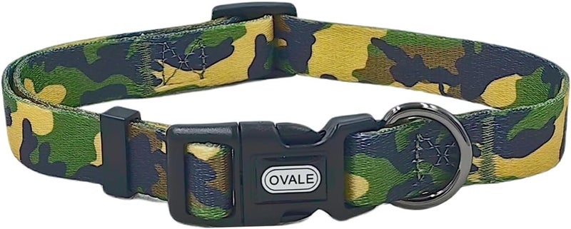 Ovale Dog Collar Leash Combo Set, Adjustable Collar and 5 ft Matching Leash, for Small Puppy Dogs.(XS, Green Camouflage) - Image 2