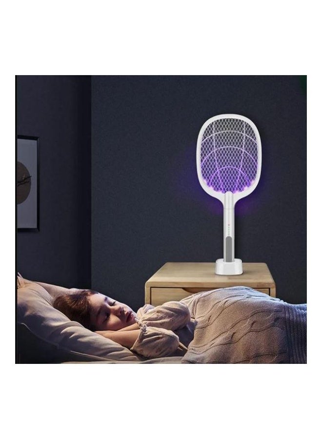 Rechargeable Insect Killer Racket with Charging Base, 25 cm, White - DQN-01 - Image 5