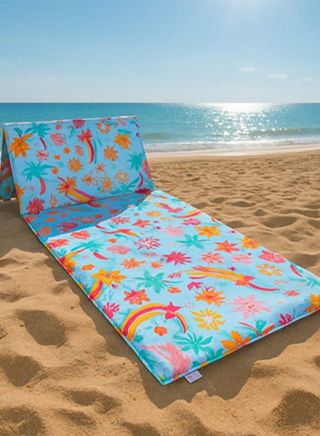 snooze 2 in 1 Beach Lounger & Bag, 200*63 cm, Palm beach design - Image 1