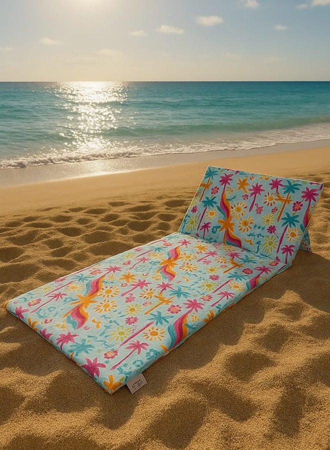 snooze 2 in 1 Beach Lounger & Bag, 200*63 cm, Palm beach design - Image 5