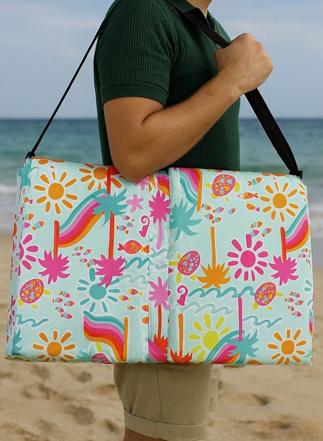 snooze 2 in 1 Beach Lounger & Bag, 200*63 cm, Palm beach design - Image 3