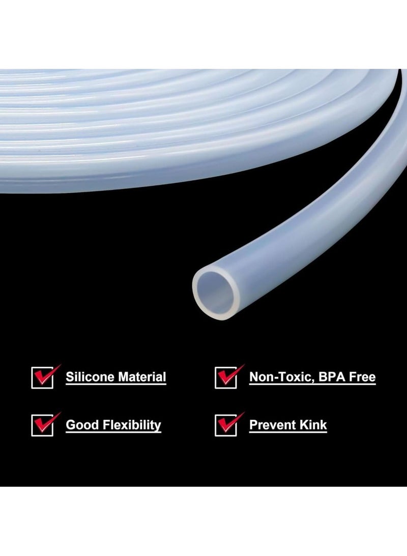 Silicone Tubing 6mm (1/4) ID x 8mm OD (Length 5 Meter- 16.4FT) Food Grade High-temperature Pure Silicone Hose Tube Clear Pipe for Home Brewing Air and Liquid Transfer - Image 4