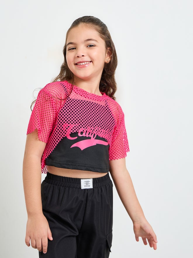 Styli Pack of 3 - Printed Top, Crop T-Shirt and Joggers Sports Set - Image 5