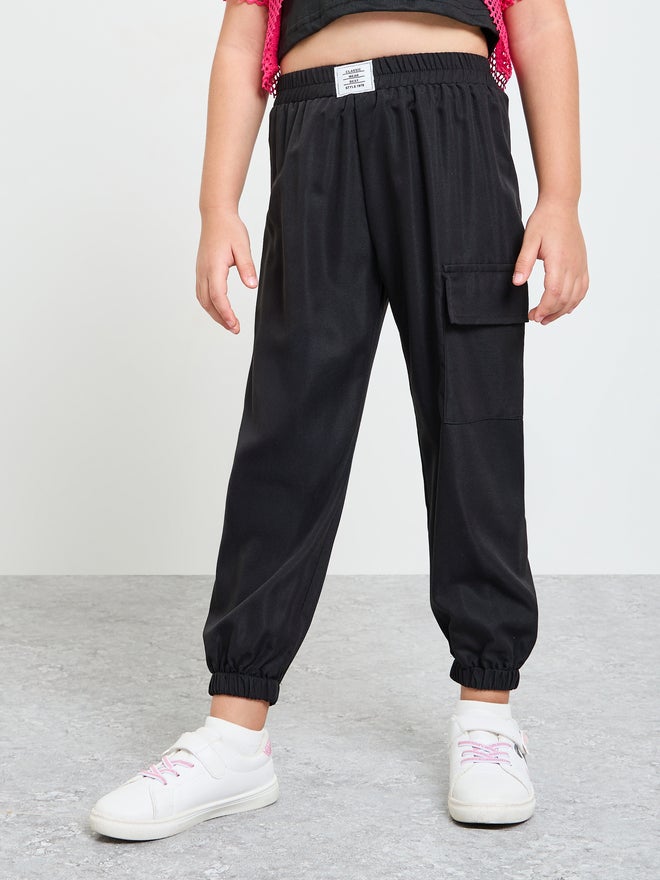 Styli Pack of 3 - Printed Top, Crop T-Shirt and Joggers Sports Set - Image 3