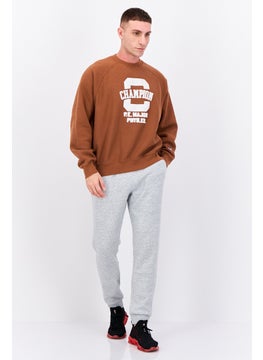 Champion Men Sportswear Fit Brand Logo Outdoor Sweatshirt, Brown  - Image 4