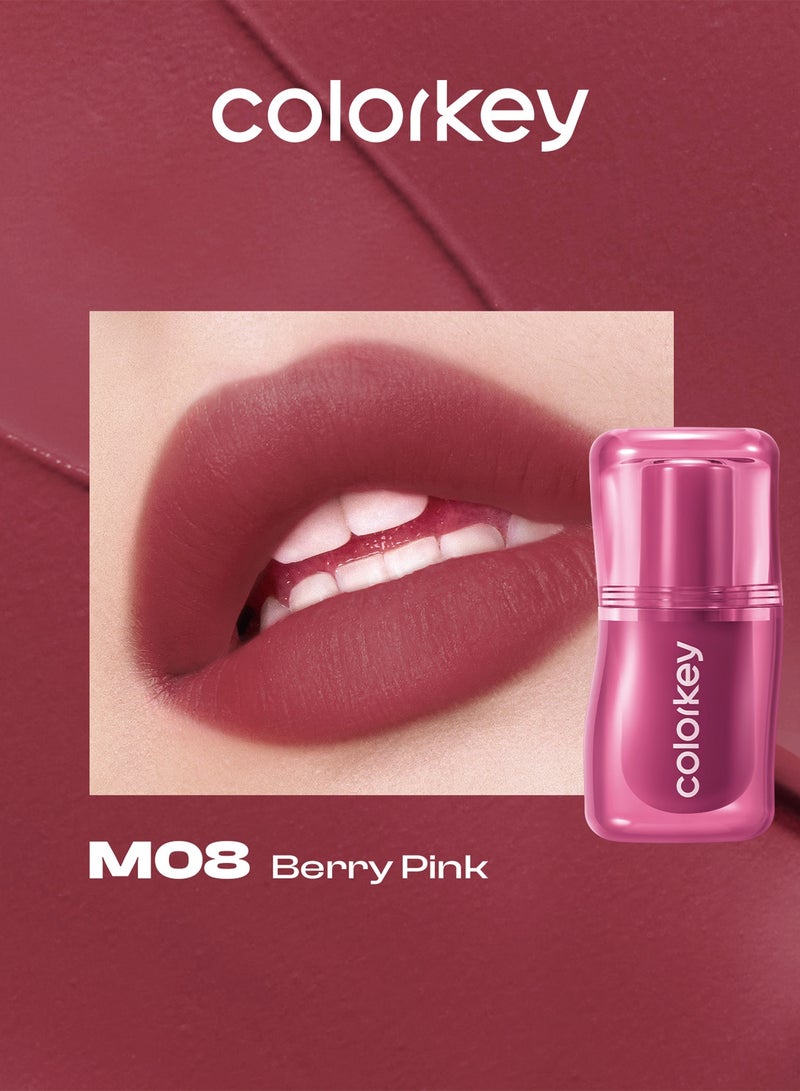 كولوركي 3 جرام من أحمر الشفاه الكريمي الحريري، لون الخدود والشفاه، ناعم، يدوم طويلًا، متعدد الاستخدامات، أحمر خدود، كريم بودنغ لزج، ملمس مخملي، غير لامع، صبغة عالية، لون شفاه وخدود خفيف الوزن يدوم طويلًا، M08 - Image 1