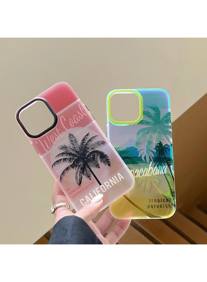 Zaboon Case For iPhone 12 Pro Beach Coconut Dual-side Laminating Laser Frosted Phone Case - Image 5