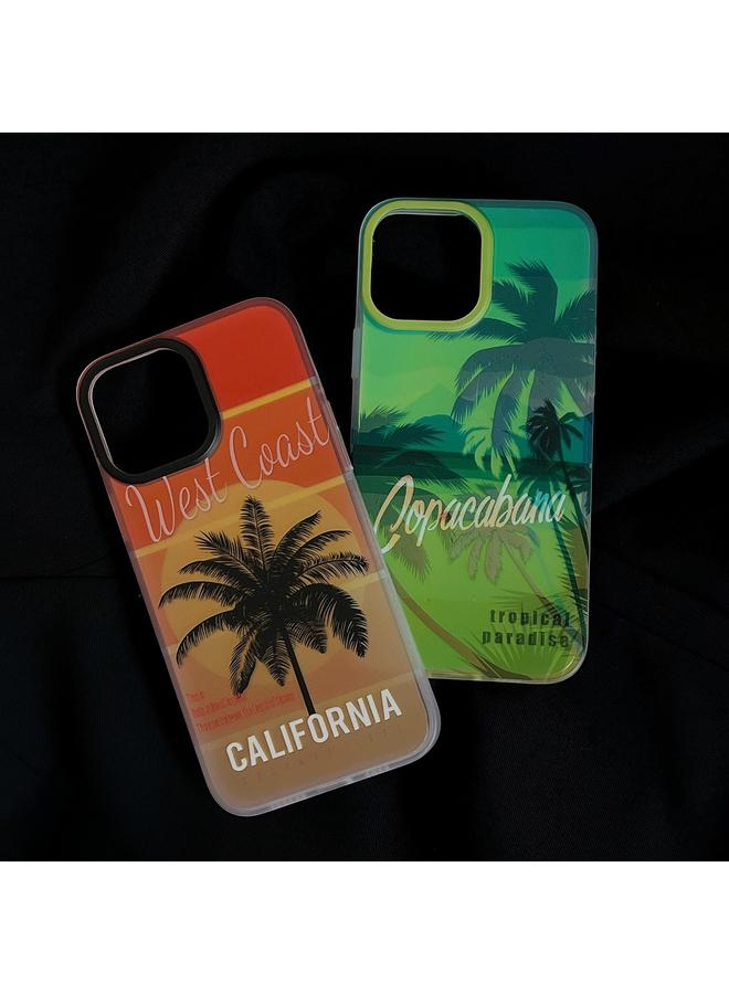 Zaboon Case For iPhone 12 Pro Beach Coconut Dual-side Laminating Laser Frosted Phone Case - Image 4
