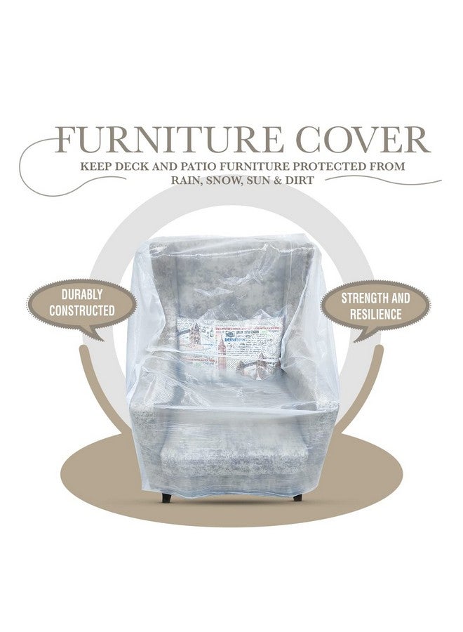 TUFFPAULIN Transparent Couch Cover Dust-Proof Plastic Sofa Cover Waterproof (H-37in x L-34in x W-41in) - 1 No. - Image 2