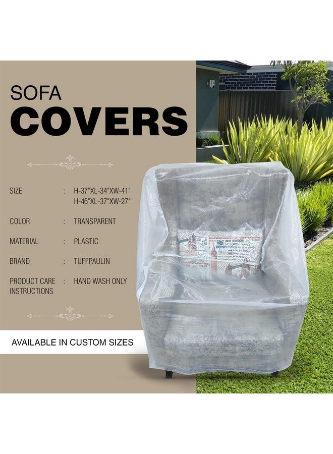 TUFFPAULIN Transparent Couch Cover Dust-Proof Plastic Sofa Cover Waterproof (H-37in x L-34in x W-41in) - 1 No. - Image 4