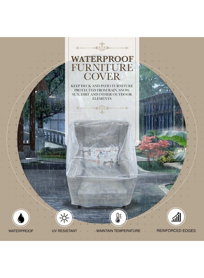 TUFFPAULIN Transparent Couch Cover Dust-Proof Plastic Sofa Cover Waterproof (H-37in x L-34in x W-41in) - 1 No. - Image 3