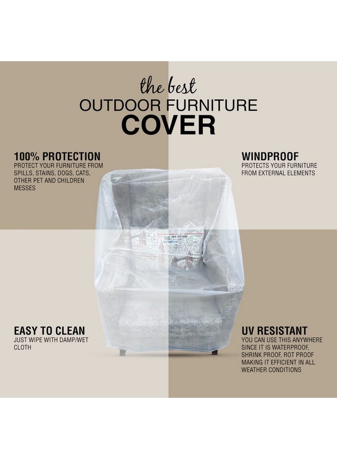 TUFFPAULIN Transparent Couch Cover Dust-Proof Plastic Sofa Cover Waterproof (H-37in x L-34in x W-41in) - 1 No. - Image 5