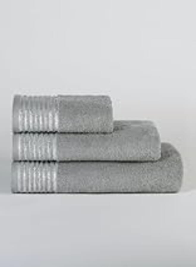 Matalan Sparkle Border Bath Sheet Towels, 150 cm x 100 cm Size, Grey