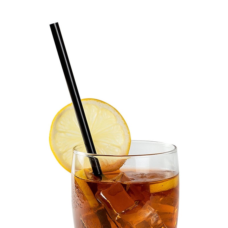 AmerCare 1025 Inch Giant Black Paper Wrapped Straws Case of 1200