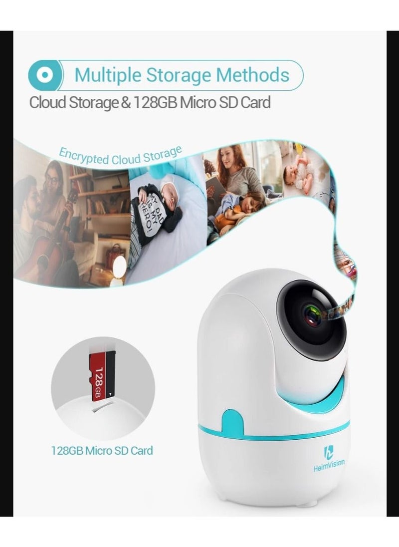 HeimVision - HeimVision 2K Smart Indoor Wi Fi Camera FHD 1080 Motorized Pan And Tilt 360° Visual Coverage Smart Night Vision With Smart IR Sleep Mode Motion Detection Smart Tracking 2way Talk Micro SD Slot - Image 1