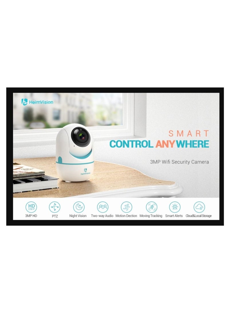 HeimVision - HeimVision 2K Smart Indoor Wi Fi Camera FHD 1080 Motorized Pan And Tilt 360° Visual Coverage Smart Night Vision With Smart IR Sleep Mode Motion Detection Smart Tracking 2way Talk Micro SD Slot - Image 1