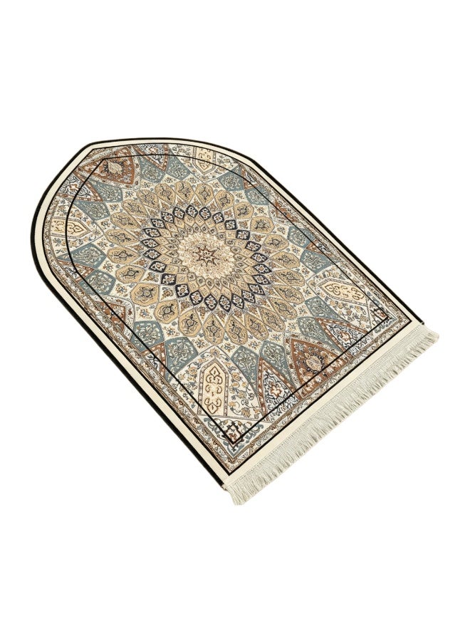 Mihrab Arch Persian Islamic Prayer Mat Water Resistant Anti-Slip Washable Soft Fringed Muslim Worship Rug - Image 1