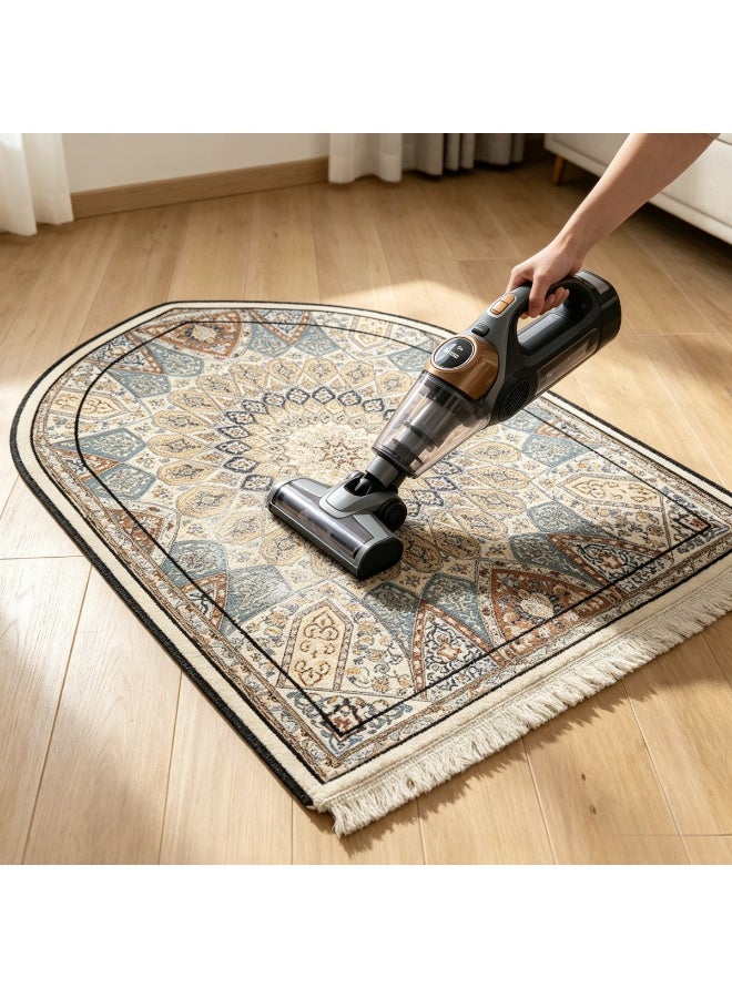 Mihrab Arch Persian Islamic Prayer Mat Water Resistant Anti-Slip Washable Soft Fringed Muslim Worship Rug - Image 2