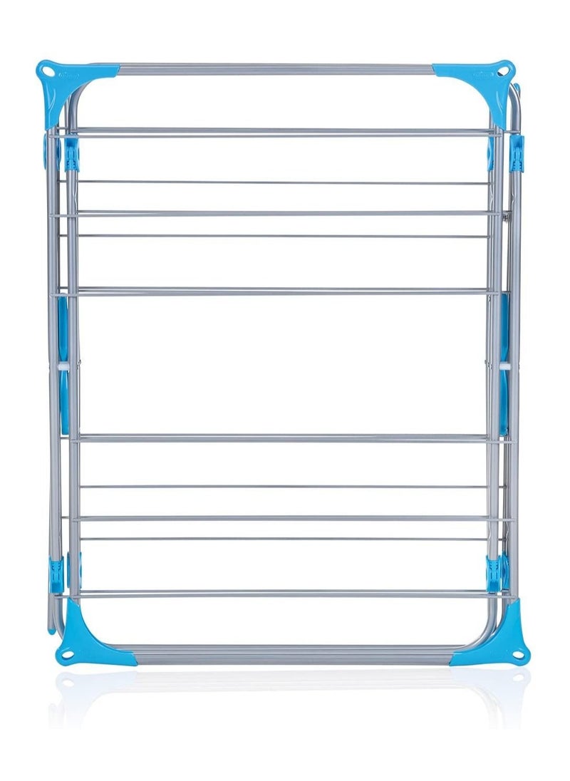DubaiGallery 3-Tier Foldable Drying Rack Hang Clothes Towel Laundry Dryer for Indoor, Outdoor Silver/Blue  - Image 4