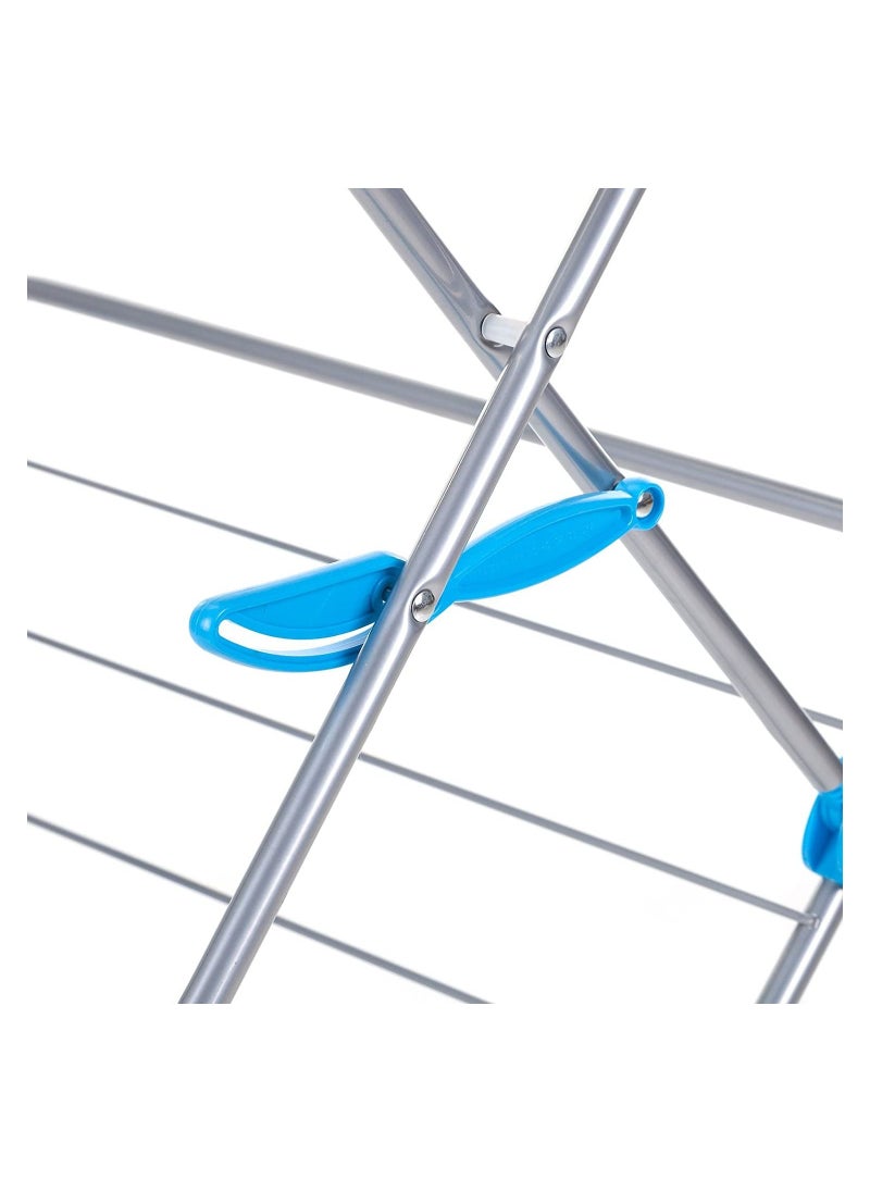 DubaiGallery 3-Tier Foldable Drying Rack Hang Clothes Towel Laundry Dryer for Indoor, Outdoor Silver/Blue  - Image 3