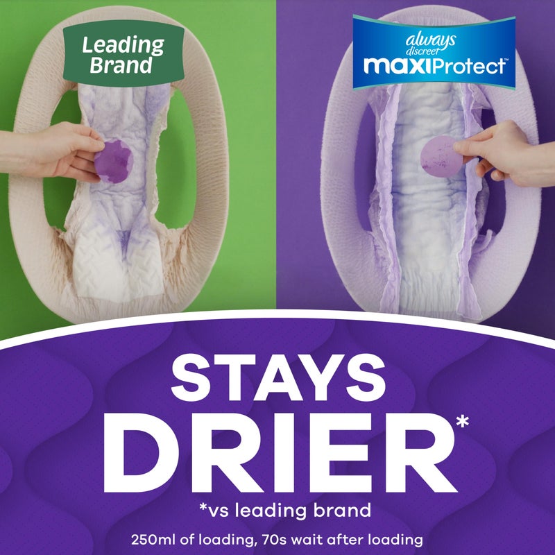 Always Discreet MaxiProtect Adult Diapers for Women, Incontinence Underwear, Postpartum Essentials, Bladder Leak Protection, Disposable Briefs, Maximum Plus Absorbency, Size L, 14 Count - Image 5