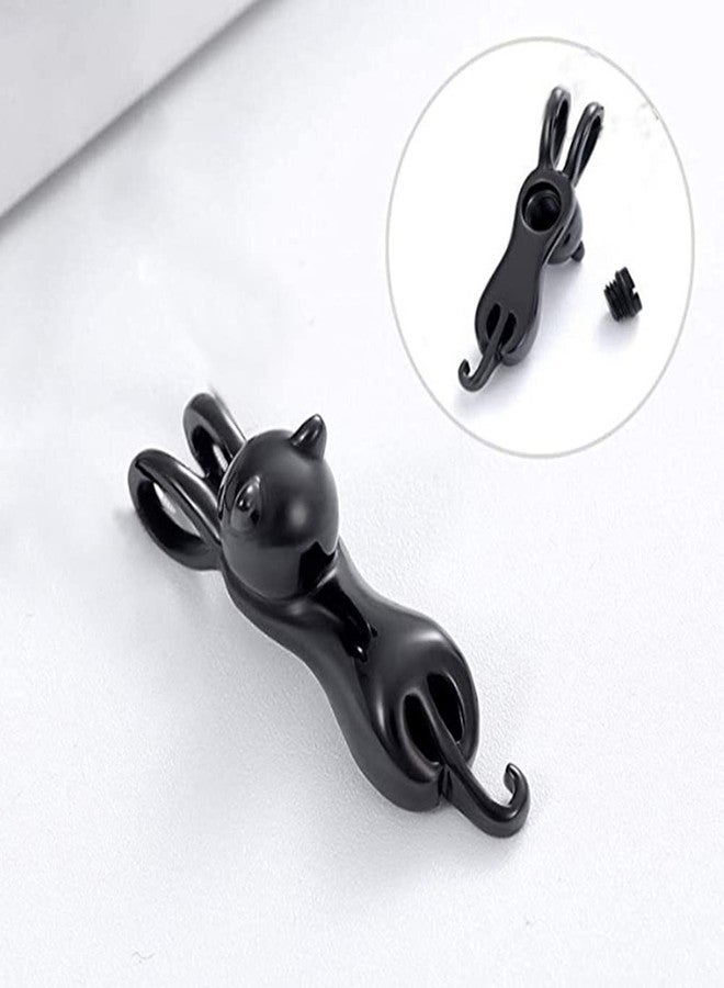OutstandLong Black Cat Animal Urn Necklace for Ashes Keepsake Memorial Cremation Pendant Jewelry - Image 2