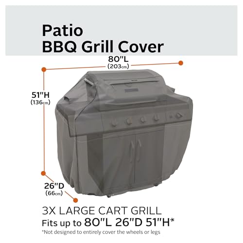 Classic Accessories Ravenna Water-Resistant 80 Inch BBQ Grill Cover, Dark Taupe - Image 3