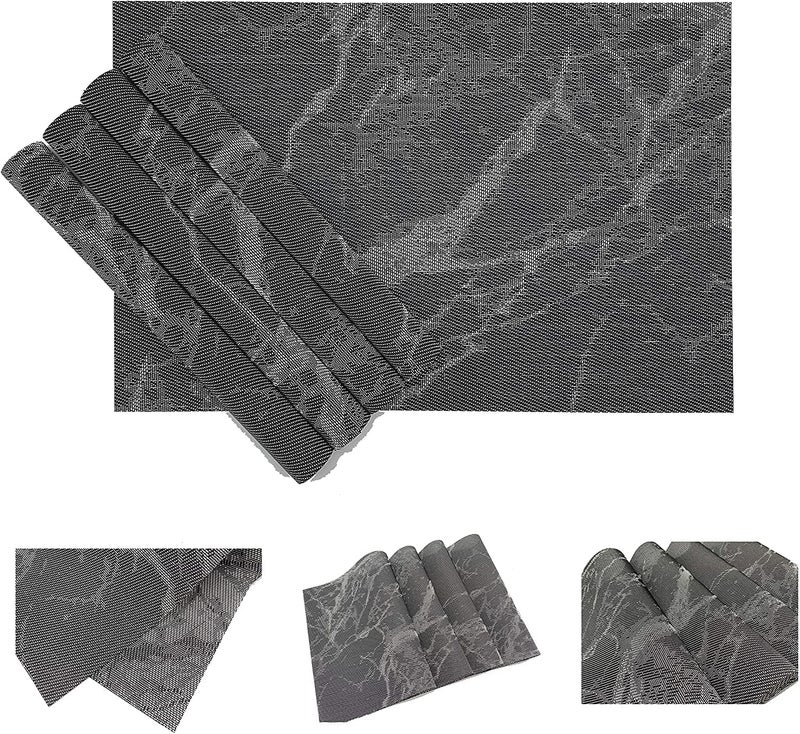 MORGHULIS Modern Western Marble Pattern Placemats HeatResistant Placemats Stain Resistant Easy Clean Kitchen Table Mats 4 PCS Stain Resistant NonSlip Placemat - Image 4