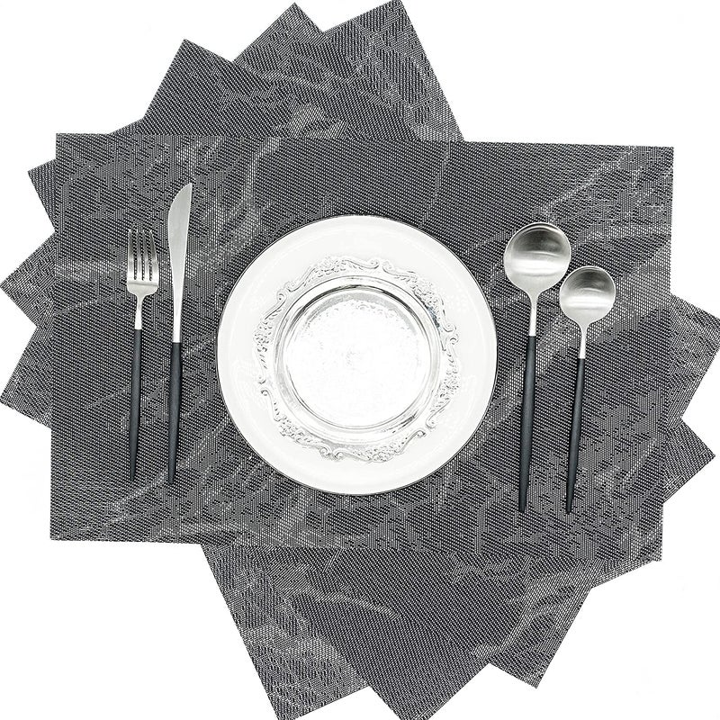 MORGHULIS Modern Western Marble Pattern Placemats HeatResistant Placemats Stain Resistant Easy Clean Kitchen Table Mats 4 PCS Stain Resistant NonSlip Placemat - Image 2