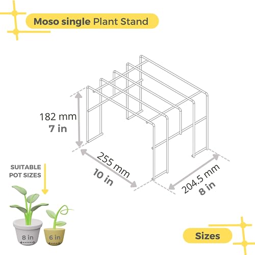 Meshable Moso 1 Tiered Plant Stand for Balcony and Living Room Made with Metal, Elegant Design and Rust Free Decorative Pot Stand For Indoor & Outdoor - Black (Set of 1) - Image 4