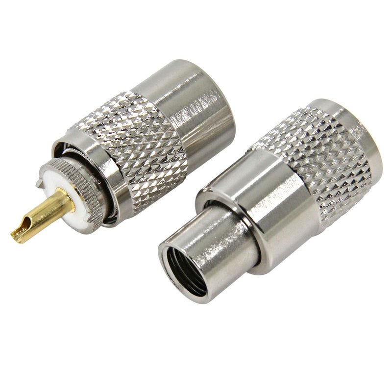 RFAdapter PL 259 Connectors, 2-Pack PL-259 UHF Male Solder Connector Plug with Reducer, Teflon Material 50ohm for RG59, RG8, RG8x, LMR-400, RG-213 Coaxial Cable Compatiable with Ham Radio Antenna - Image 4