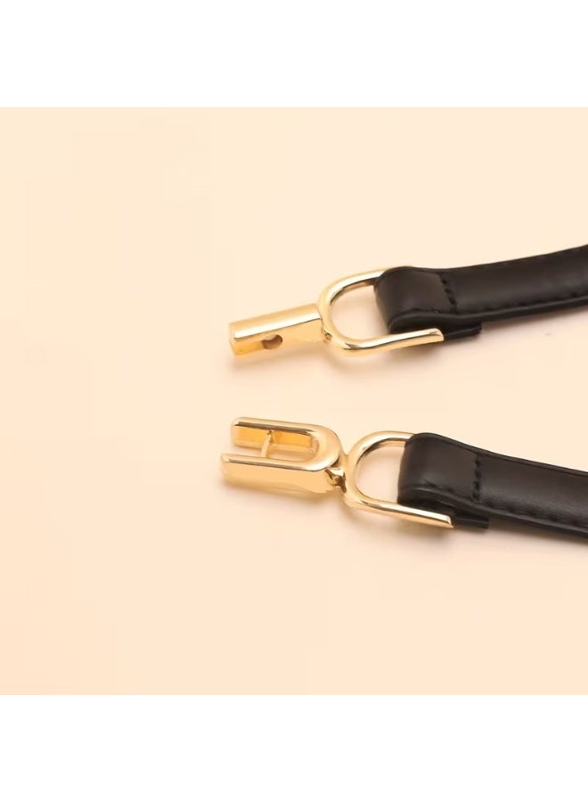 Goolsky [Stylish Dress Coat Girdle for Women] Stylish Buckle Thin PU Belts Black Simple Casual Waistband Vintage Dress Coat Girdle For Women - Image 3