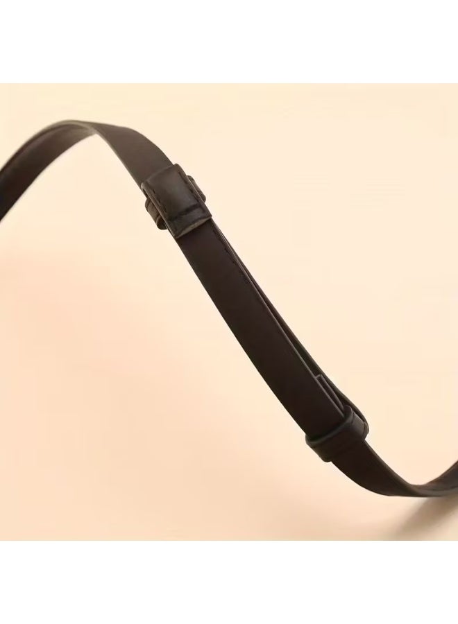 Goolsky [Stylish Dress Coat Girdle for Women] Stylish Buckle Thin PU Belts Black Simple Casual Waistband Vintage Dress Coat Girdle For Women - Image 4