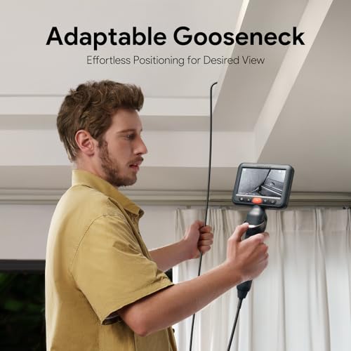 DEPSTECH Articulating Borescope Camera with Light, 5" IPS HD Screen, Industrial Endoscope Inspection Camera with Two-Way Articulated Probe, 0.24'' Flexible Snake Scope for Wall Automotive Engine - 5FT - Image 5