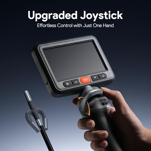 DEPSTECH Articulating Borescope Camera with Light, 5" IPS HD Screen, Industrial Endoscope Inspection Camera with Two-Way Articulated Probe, 0.24'' Flexible Snake Scope for Wall Automotive Engine - 5FT - Image 4