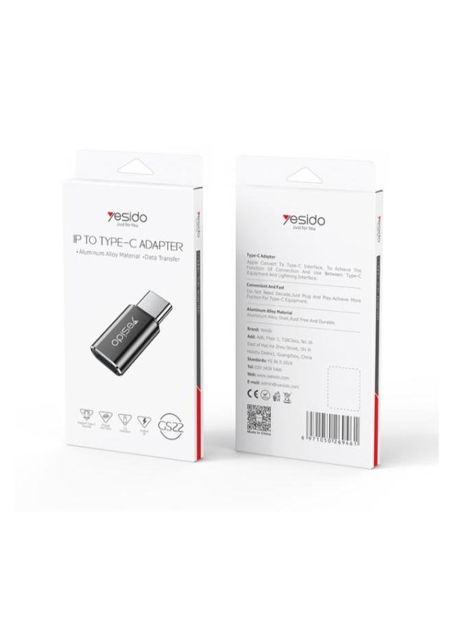 Yesido Yesido GS22 Aluminum Alloy Fast Data Transfer Type-C to Lightning OTG Adapter For iPhone iOS  - Image 4