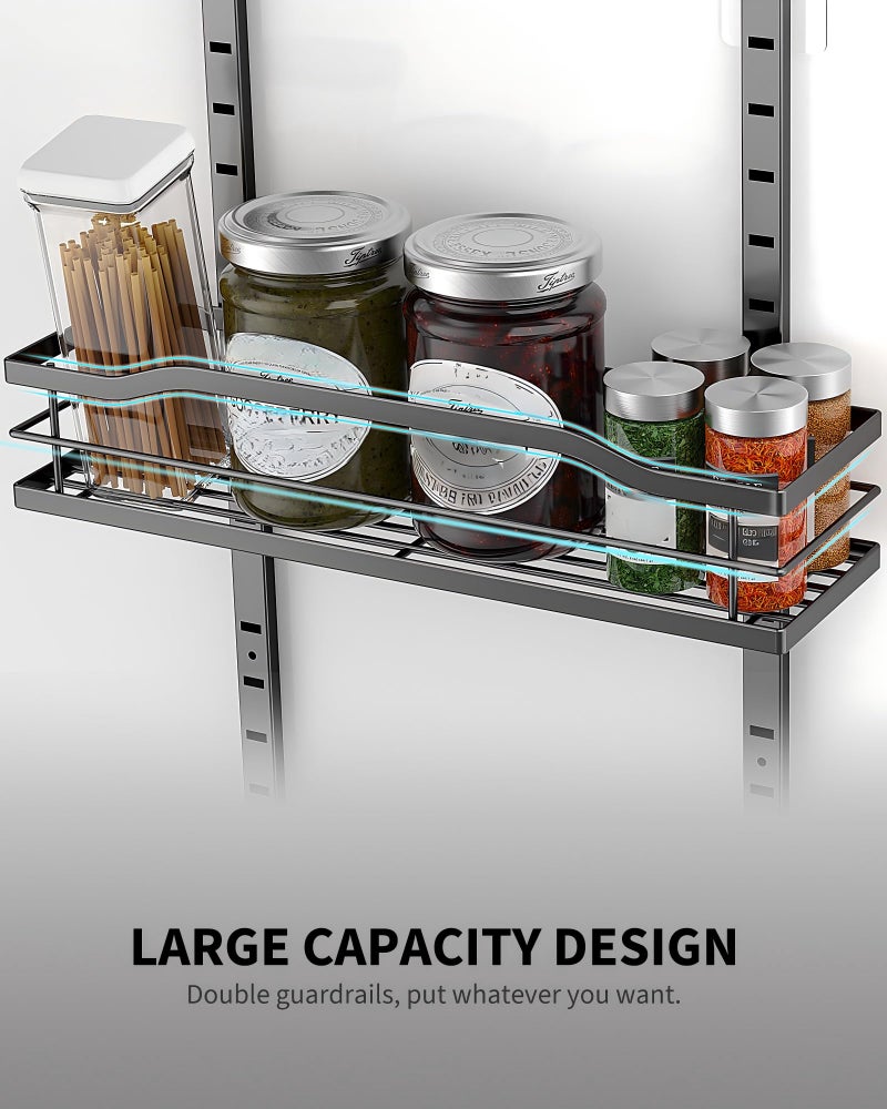 Moforoco 9-Tier Over The Door Pantry Organizer, Pantry Organization and Storage, Black Hanging Basket Wall Spice Rack Seasoning Shelves, Home & Kitchen Bedroom Bathroom House Essentials - Image 4